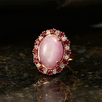 EverTrue Kunzit, Rhodolith Granat und Zirkon Ring - 13,22 ct.