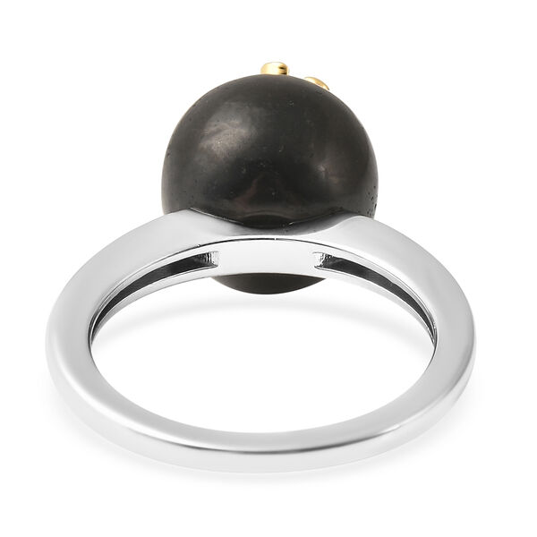 Shungit Ring 925 Silber Bicolor (Gr&ouml;&szlig;e 18.00) ca. 10,75 ct image number 6