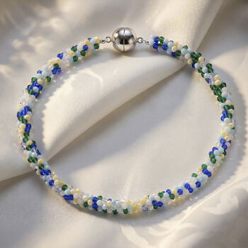 Mehrfarbige blaue Kristall 45cm Halskette