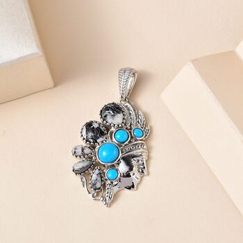 Wei&szlig;er B&uuml;ffel und Sleeping Beauty T&uuml;rkis-Anh&auml;nger - 4,72 ct.