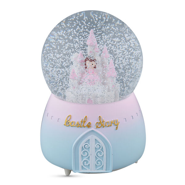 Schneekugel mit Musik, Schloss und Prinzessin, Gr&ouml;&szlig;e: 15x10 cm, Rosa&nbsp; image number 4