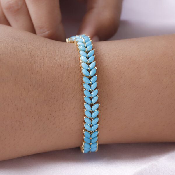 Amerikanisches, nat&uuml;rliches Sleeping Beauty T&uuml;rkis-Armband, 19 cm - 12,08 ct. image number 8