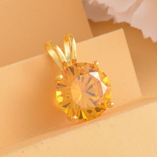 Gelber Zirkonia-Anh&auml;nger - 5 ct. image number 3