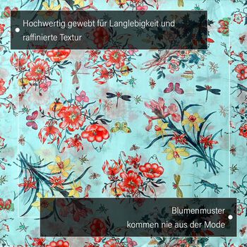LA MAREY - 100% Maulbeeren-Seidenschal, Chiffon, 110x180cm, Hellt&uuml;rkis