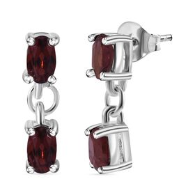 Roter Granat Ohrringe 925 Silber ca. 1,19 ct.