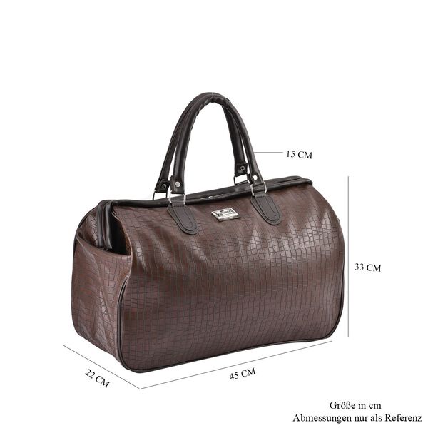 Weekender-Reisetasche mit Krokodilmuster, Braun image number 7