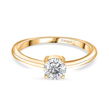 D'Joy Moissanit Ring 925 Silber vergoldet (Gr&ouml;&szlig;e 20.00) ca. 0,46 ct