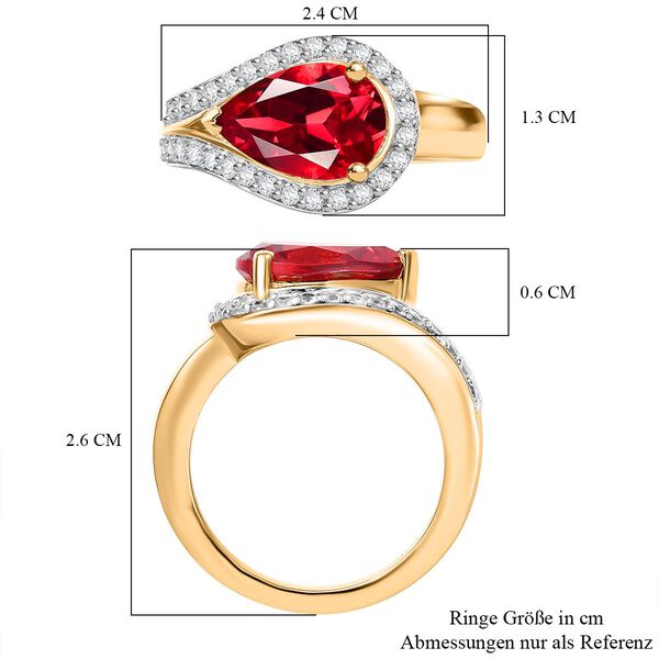 Labor Padparadscha Saphir und Zirkon Ring - 4,84 ct. image number 7