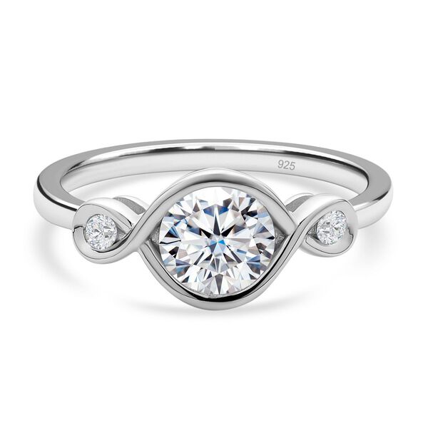Moissanit Ring, 925 Silber rhodiniert, ca. 1.00 ct image number 0