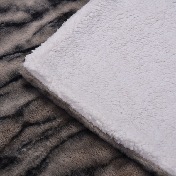 Serenity Night: Luxus Kollektion - Super weiche Kunstfelldecke mit Sherpa Futter, 150x200 cm, Polarfuchs Beige image number 4