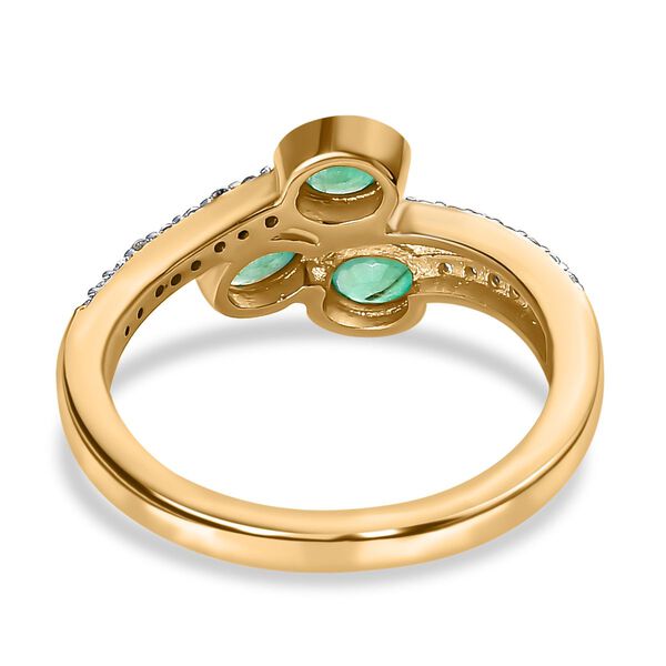 AA Kagem sambischer Smaragd und Zirkon Ring - 0,85 ct. image number 6