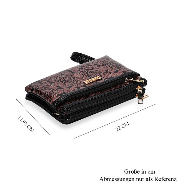 Stylische Sling Crossbody Tasche mit Rosenmuster, Ros&eacute;gold image number 10