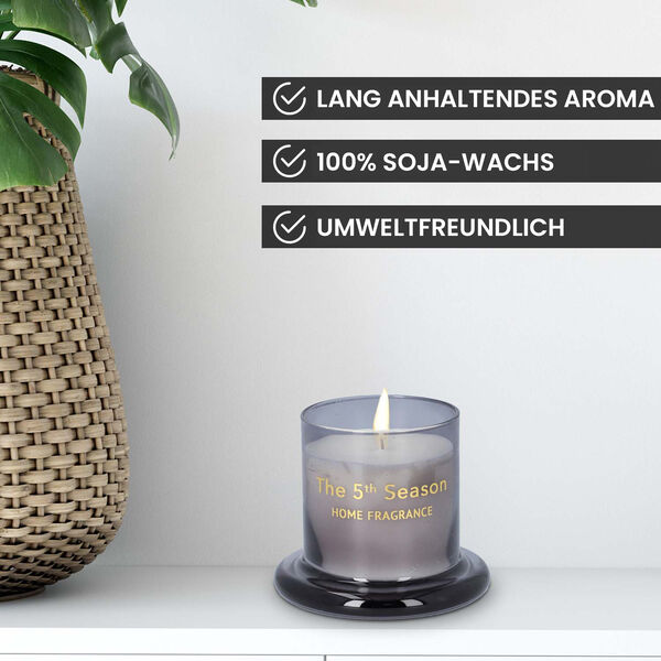 The 5th Season: Duftkerze Becher mit Glasdeckel, Grau image number 2