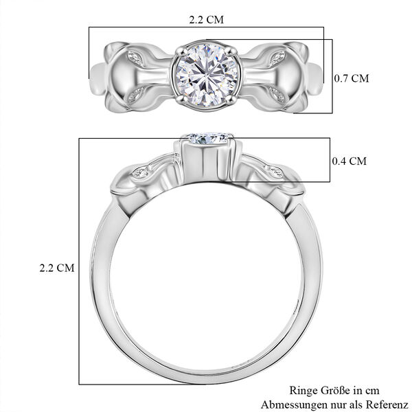 Moissanit Ring 925 Silber rhodiniert (Größe 18.00) ca. 0,43 ct image number 6