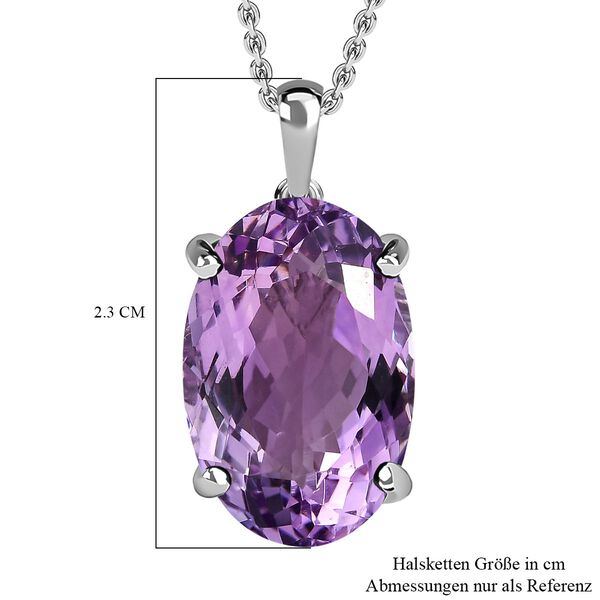 Rose De France Amethyst Anh&auml;nger mit Kette, 925 Silber platiniert ca. 15,00 ct image number 7