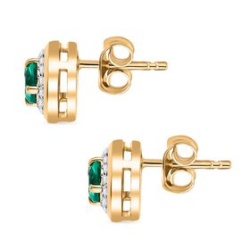 LUXURIANT AAA Labor kolumbianische Smaragd und Moissanit Ohrringe - 0,82 ct.