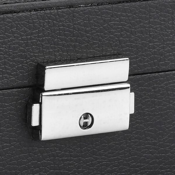 Schmuck Aufbewahrungsbox mit Haken, abschlie&szlig;bar mit Schl&uuml;ssel, 6 F&auml;cher, 19x17x6,8cm, Schwarz image number 8