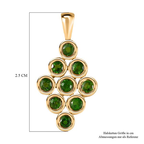 Nat&uuml;rlicher Chromdiopsid Anh&auml;nger, 925 Silber vergoldet ca. 0.67 ct image number 6