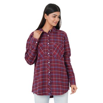 TAMSY - Damen, gewebte Hemdbluse, Gr&ouml;&szlig;e 38, Rot