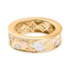 GP Italienische Garten Kollektion - Tricolor Ring 925 Silber Rhodiniert und 750 Gelbgold Vermeil (Größe 17.00) ca.