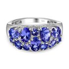 Tansanit Ring, 925 Silber platiniert (Größe 20.00) ca. 2.58 ct