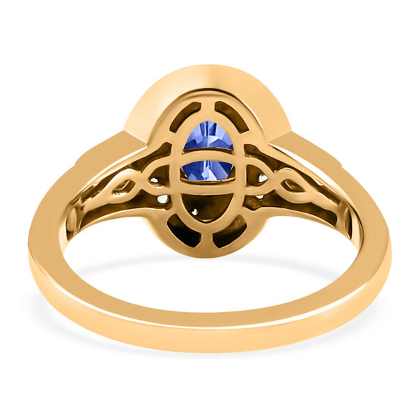 Tansanit und Zirkon-Ring, 925 Silber vergoldet  ca. 0,68 ct image number 4