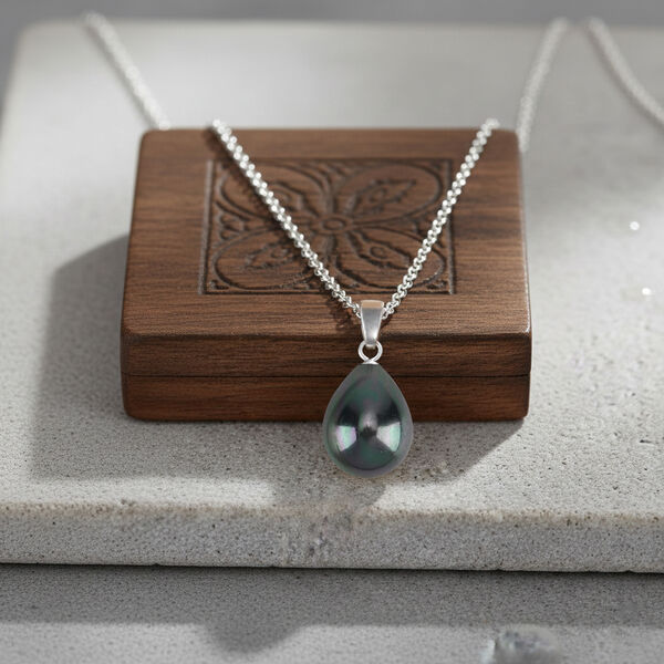 Tahiti Muschelkernperle (15x12 mm) Schmuckset ca. 50 cm image number 1