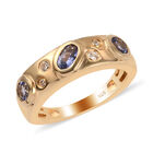 Tansanit Ring 925 Silber Gelbgold Vermeil  ca. 0,73 ct image number 3