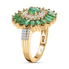 Kagem Sambischer Smaragd Ring, 925 Silber Gelbgold Vermeil, (Größe 17.00) ca. 2.45 ct image number 4
