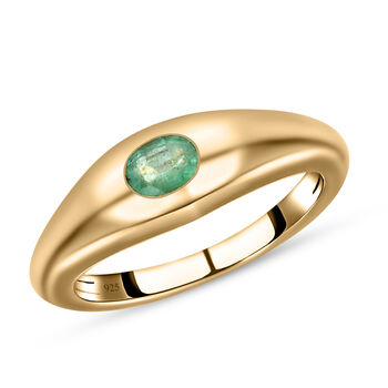 AA &Auml;thiopischer Smaragd-Ring, 925 Silber Gelbgold Vermeil  ca. 0,33 ct