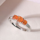 Purpurroter Feuer Opal 3 Stein Ring 925 Silber platiniert  ca. 1,21 ct image number 1