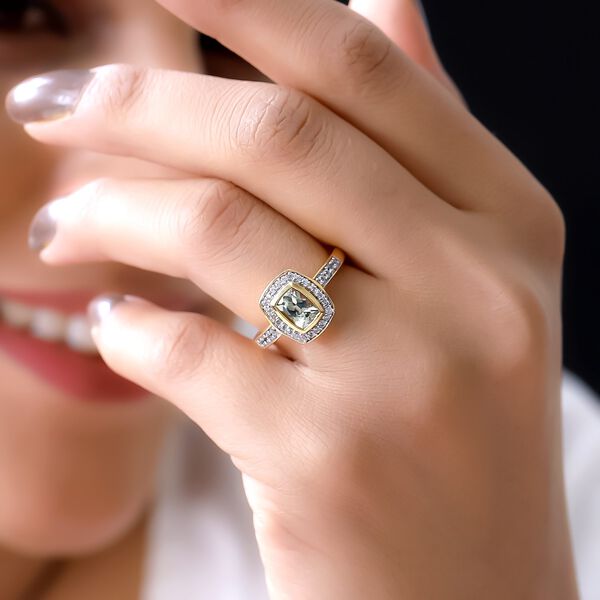 AAA Turkizit und Zirkon-Ring - 1,54 ct. image number 3