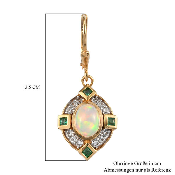 &Auml;thiopischer Opal, Smaragd und Zirkon Ohrh&auml;nger in Silber image number 6