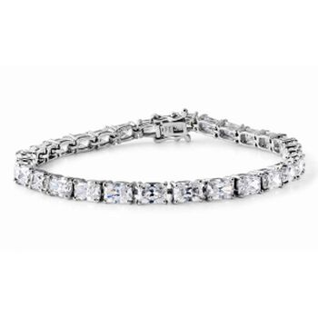 D'Joy Moissanit (Radiant) Armband ca. 19 cm 925 Silber Rhodiniert ca. 15.73 ct