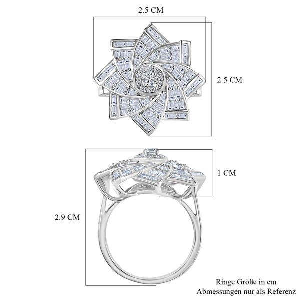 LUXURIANT DIAMANT - Lab Grown Diamant SI-GH Ring 925 Silber rhodiniert (Größe 18.00) ca. 1,00 ct image number 7