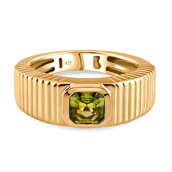 Nat&uuml;rlicher Peridot Ring 925 Silber vergoldet  ca. 0,68 ct