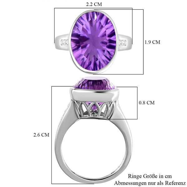 Afrikanischer Amethyst und Zirkon-Ring -9,07 ct. image number 7
