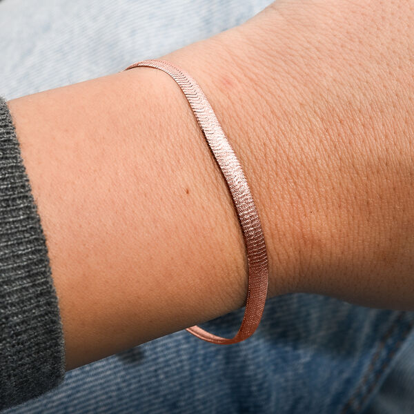 Fischgr&auml;tenarmband 18cm in vergoldetem 925er Silber image number 2