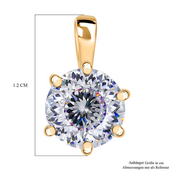 100 Facetten Moissanit Anhänger 925 Silber Gelbgold Vermeil ca. 1.01 ct image number 5