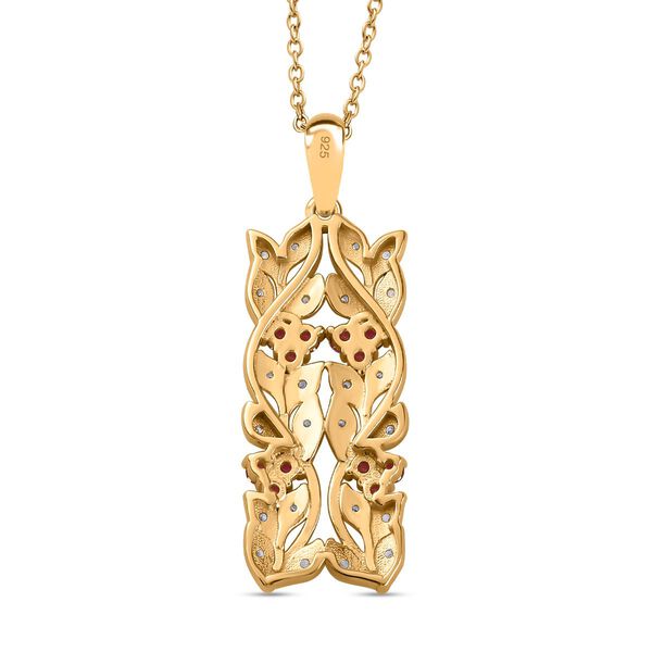 ALLORO AA afrikanischer Rubin und Zirkon-Anh&auml;nger mit 45cm Kette - 0,88 ct. image number 5