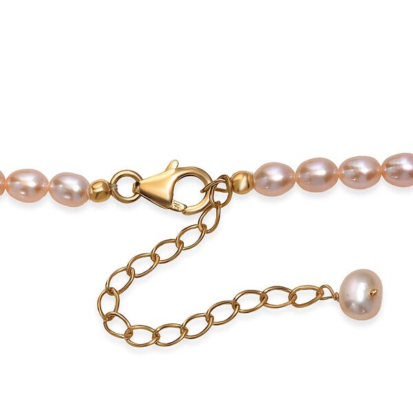 AA Pfirsich S&uuml;&szlig;wasser Perle 45+5cm Halskette image number 4