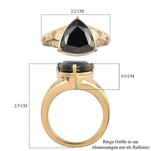 Elite Shungit und Zirkon Ring 925 Silber vergoldet  ca. 2,34 ct image number 7