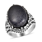 Blauer Sandstein Ring in Edelstahl image number 3