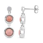 D'Joy Natürlicher Rosa Königsmuschel Perle Ohrringe 925 Silber rhodiniert ca. 2,27 ct.
