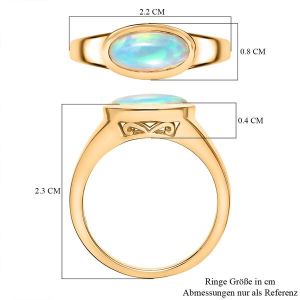 D'Joy AA Natürlicher, äthiopischer Welo Opal Ring 925 Silber 750 Gelb Vergoldet (Größe 19.00) ca. 0,81 ct image number 7