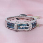Blauer und Weißer Diamant Schnalle Ring 925 Silber platiniert  ca. 0,50 ct image number 1