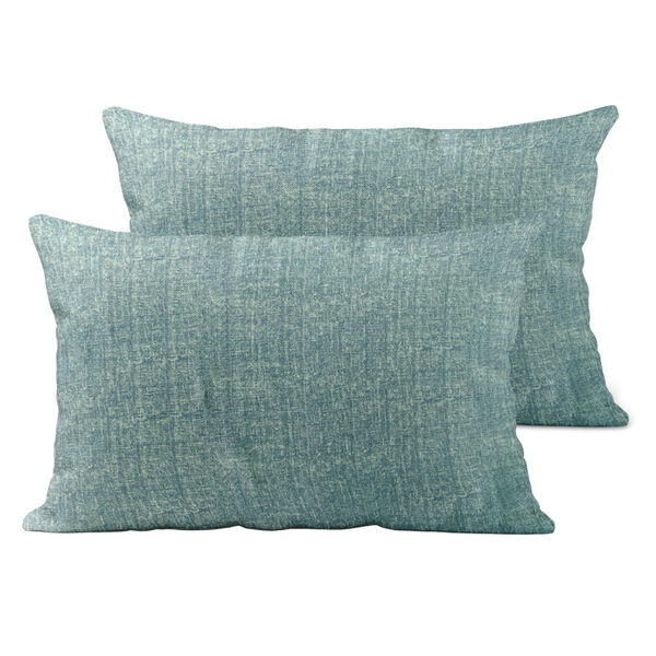 4-teiliges Set - melierte Kissenhüllen aus Mikrofaser, 2x 40x40 cm und 2x 40x80 cm, Türkis image number 2
