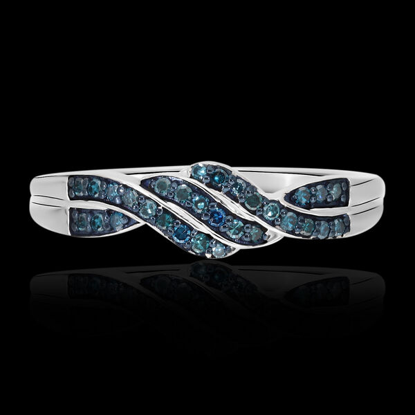 Blauer Diamant Ring 925 Silber platiniert  ca. 0,25 ct image number 1