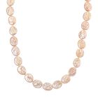 D'Joy Pfirsichfarbene Keshi-Perle Halskette ca. 45 cm mit 5 cm extender, 925 Silber vergoldet