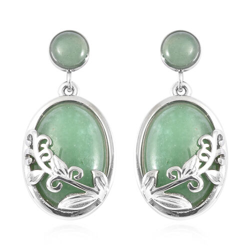 Grüner Aventurin Ohrhänger Edelstahl ca. 28,00 ct  image number 0